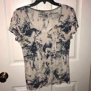 Blue and White Wash Tye-Dye Top